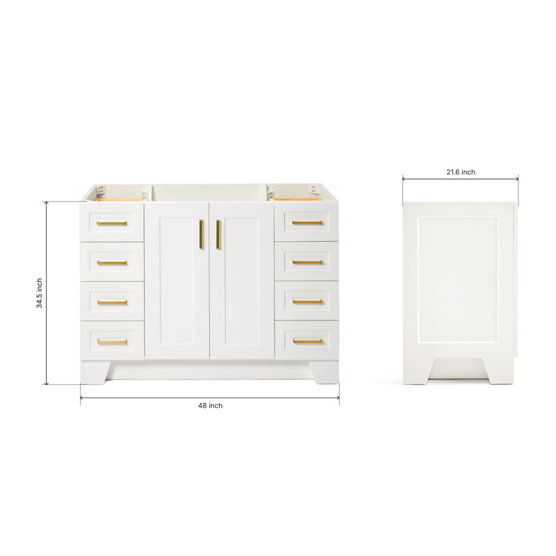 48" Single Bathroom Vanity Base Only, White
