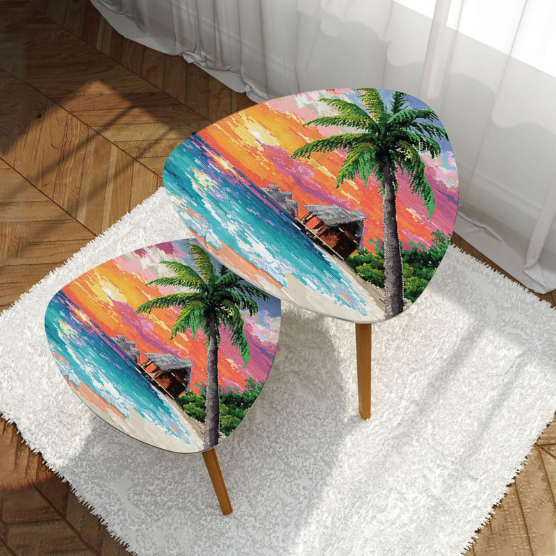 Ensemble de 2 tables basses gigognes Triangle