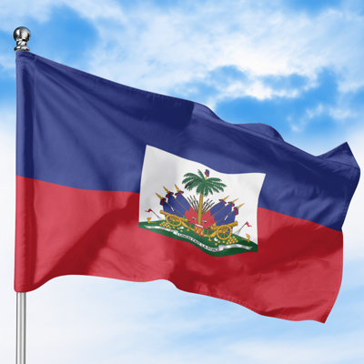 Drapeau extérieur d'Haïti (2 pi x 3 pi) par - Polyester durable et résistant à la décoloration, œillets à double couture et laiton - Drapeau des Caraïbes imprimé HD - Fabriqué aux États-Unis