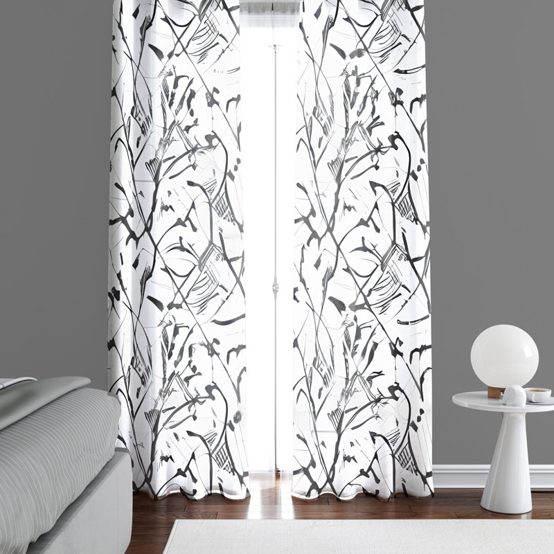 Paire de rideaux semi-transparents en polyester Didy, L 40 po x L 82 po