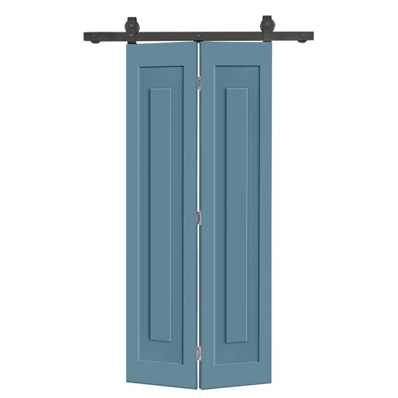 Ensemble de quincaillerie pour porte de grange coulissante 1 panneau, Bleu dignité, 36 po x 80 po