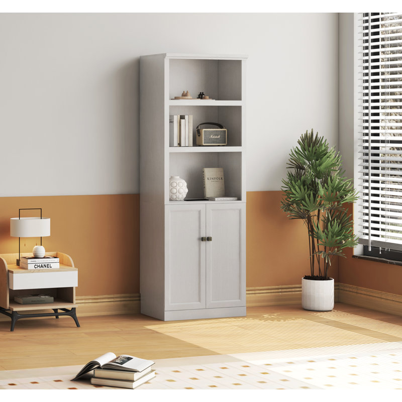 Bookshelf With Built-in Usb Port, Rustic White