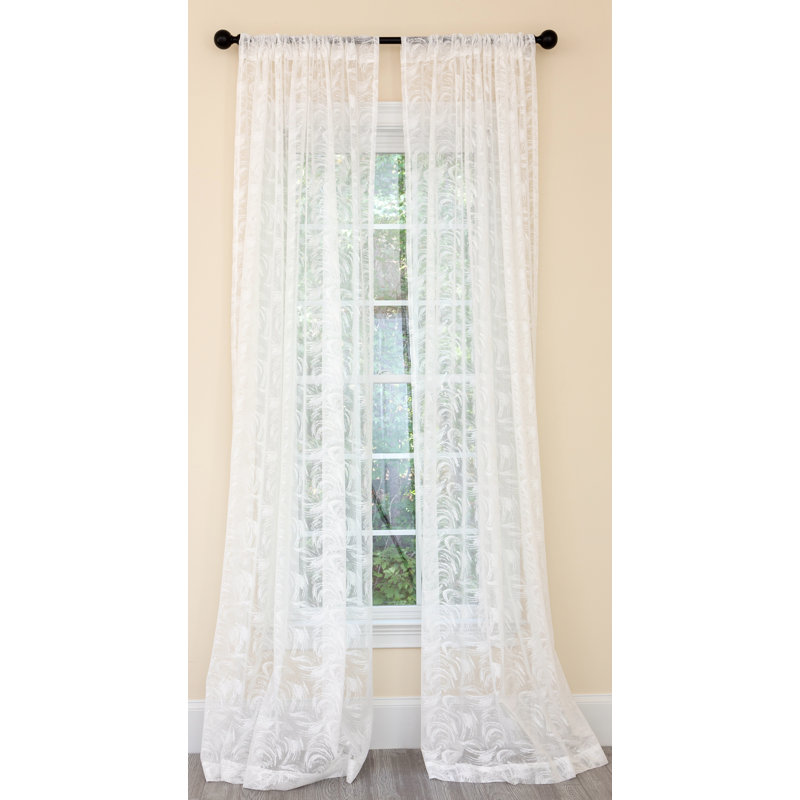 Paityn Sheer Curtain Single Panel, 54" W x 84" L, White