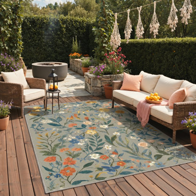 Eden Floral Machine Washable Floral / Blush Pink Indoor Runner Rug With Non-Slip Backing