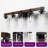 DAKAFUL 5-Light Dimmable Bathroom Vanity Light over Mirror with Wood and Glass Shade-114312321
