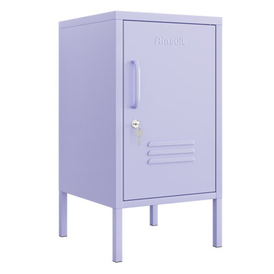 Table de bout à une porte verrouillable en métal, armoire de rangement moderne à hauteur réglable, table multifonctionnelle en acier laminé à froid