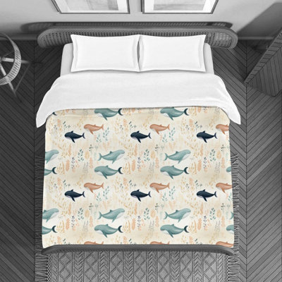 Seaweed Whale Duvet Cover