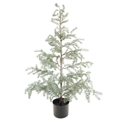 Faux Evergreen Tree In Plastic Pot