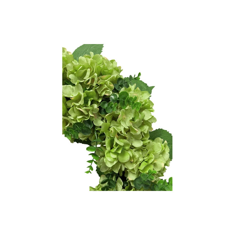 30" Artificial Light Green Hydrangea Wreath