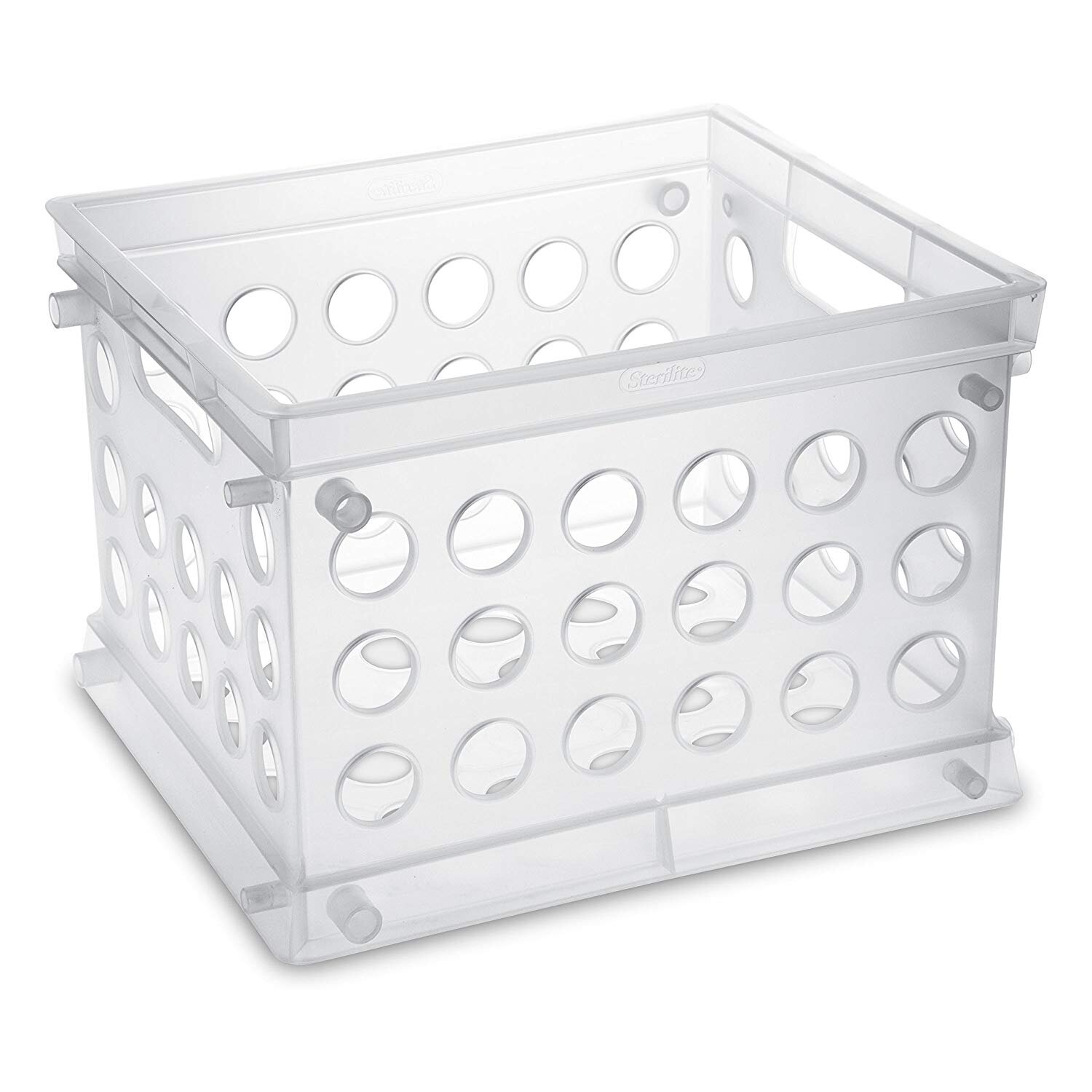 Sterilite - Plastic Black Storage Box Milk Crate Containers Home (6 Pack)