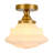 Buckminster 1-Light Vintage Schoolhouse Fluted Glass Semi Flush Mount Ceiling Light  for Hallway-1380074498