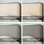 Lit très grand moderne, tête de lit tapissier beige et structure en métal de taille option de rangement sous le lit avec lattes incurvées robustes, beige