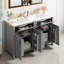 Ensemble de meuble-lavabo moderne gris 48 po avec tiroir rabattable et portes à fermeture en douceur Modern-992324456