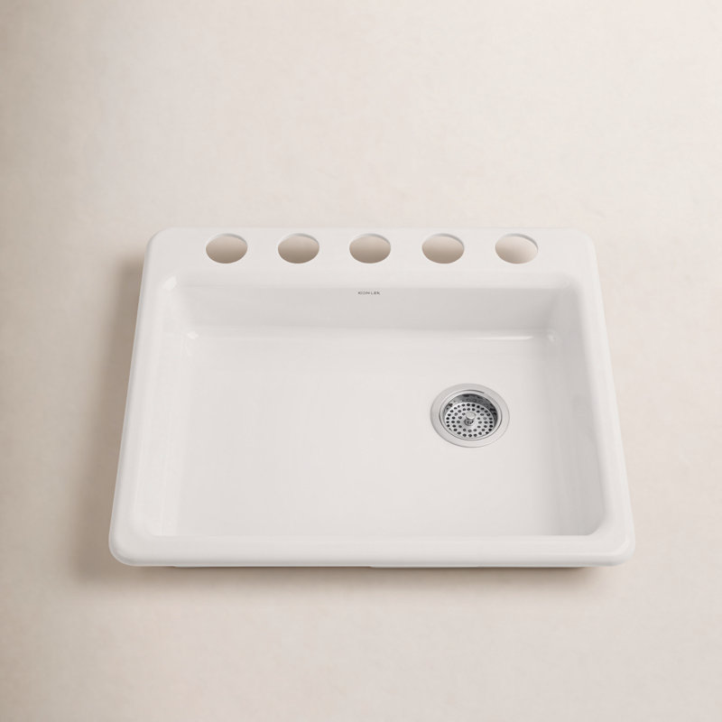 Riverby 25" L x 22" W Undermount Single Bowl Kitchen Sink, White