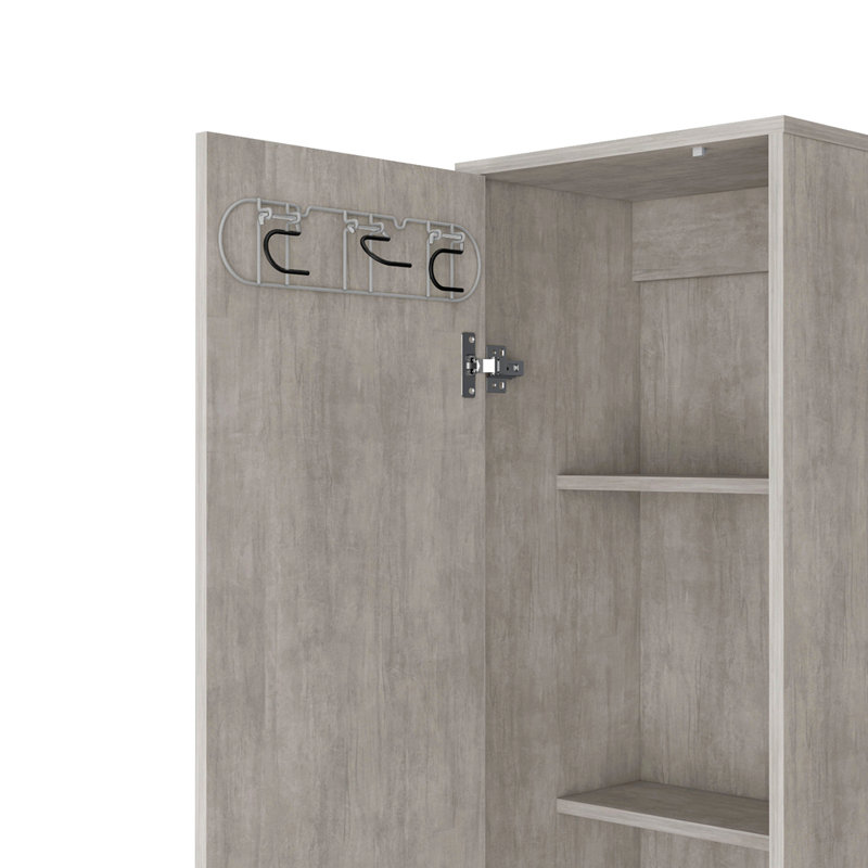 Armoire de rangement Smokey Oak, Gris béton