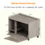 Enceinte de litière pour chat moderne grise, fonctionnant comme table d'appoint, roues silencieuses pour un placement flexible, bonne ventilation à 4 grilles, enceinte fiable avec conception de mobilier, animal de compagnie haut de gamme