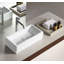Lavabo de salle de bain rectangulaire en porcelaine vitrifiée Randolph