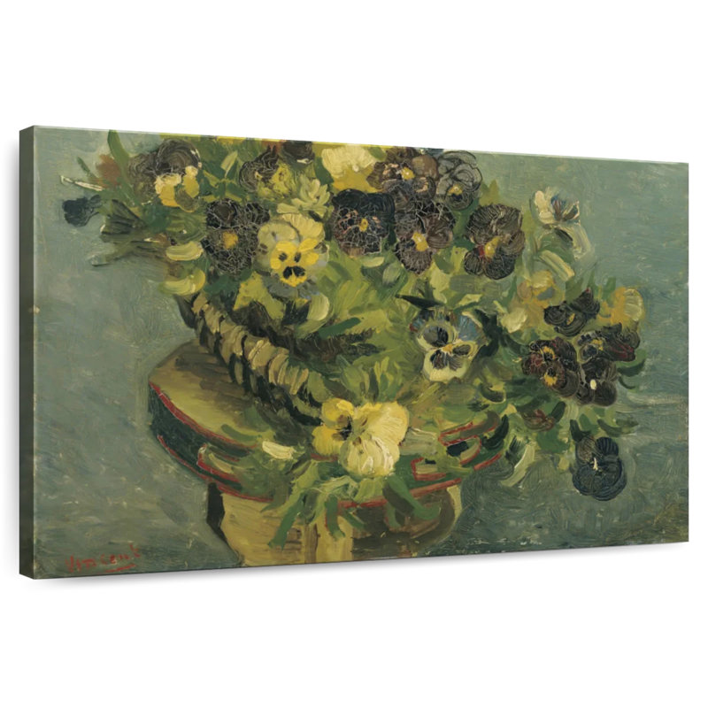 Panier de pensées, H 16 po x l 24 po