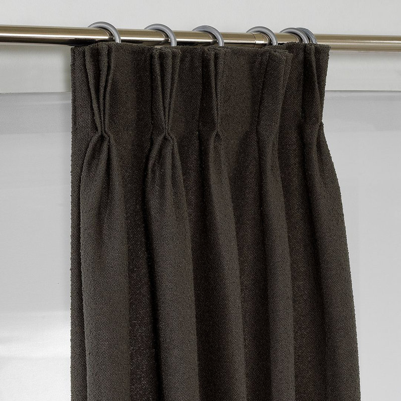 Extra Long & Extra Wide Polyester Decorative Curtain Pinch Pleat Single Panel, 52" W x 144" L, Brown