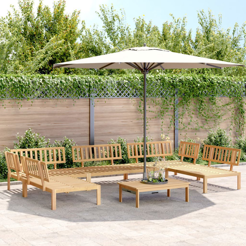 Ensemble de canapé à palette Vidaxl en bois naturel d'acacia massif 6 pièces, Naturel