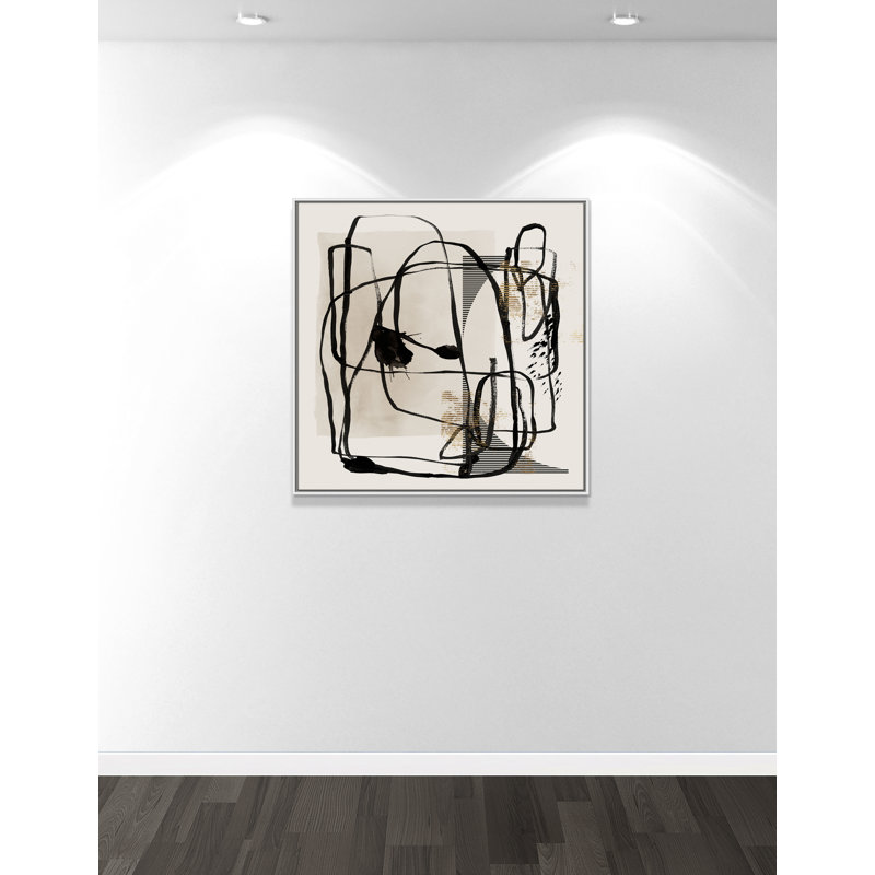 «Blot I» par Isabelle Z, Toile avec cadre, Flotteur blanc, L 37,5 po x H 37,5 po