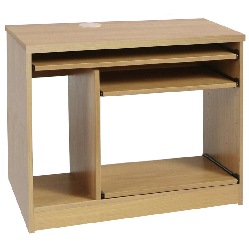 Solid Wood Base Computer Desk, Classic Oak