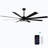 72" Integrated LED Matte Black Large Smart Ceiling Fan with Remote Control 