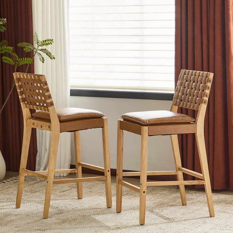 Ensemble de 2 tabourets de bar en bois Rieti