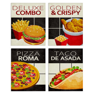 Ensemble de 4 pièces Fast Food American Cuisine, design par Kim Allen