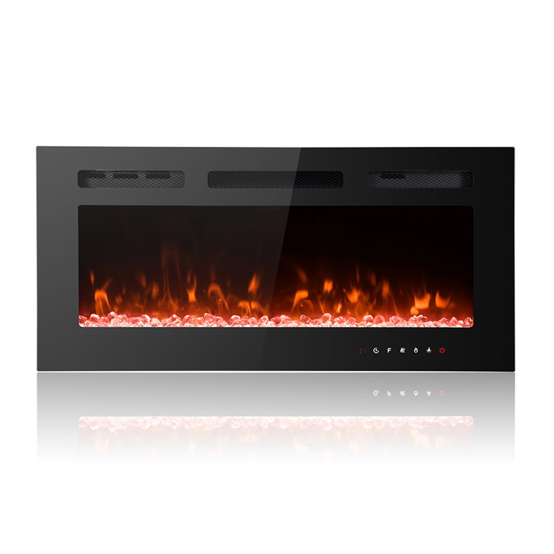 Carwyn Latitude Run Powder Coated Electric Fireplace, 43cm H x 76.2cm W x 10cm D