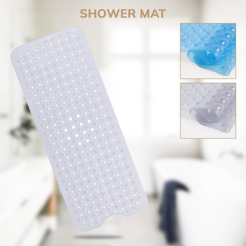 Hrachuhi Rectangle Non-Slip Bath Mat, Grey, 40" W