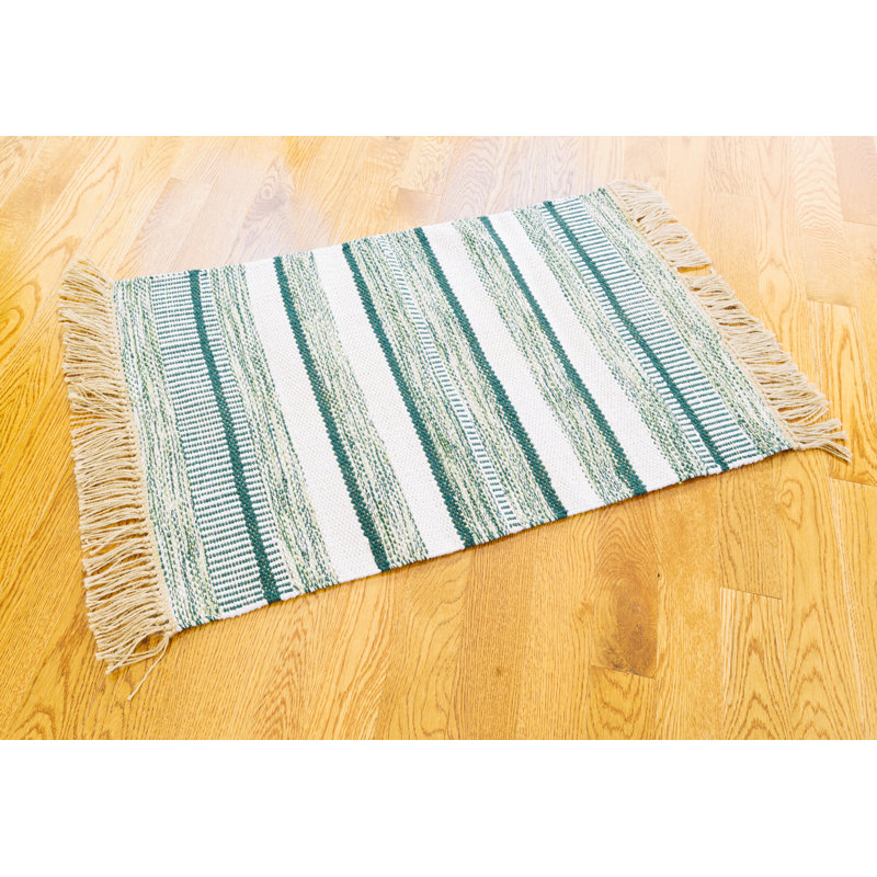 Covarrubias Cotton Striped Indoor Rug, Rectangle 4' x 6'