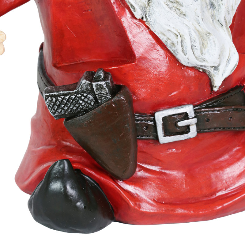 Hand Painted Red and Yellow Gnome Statue with Drink Holders