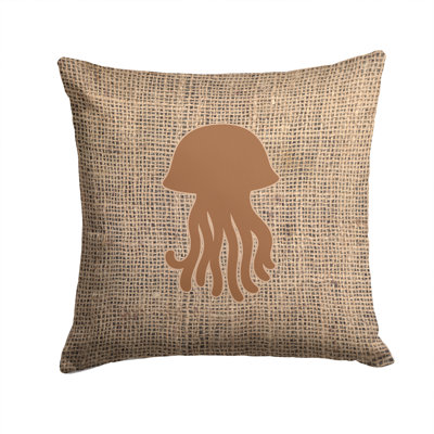 Coussin décoratif intérieur/extérieur en toile jute Jellyfish
