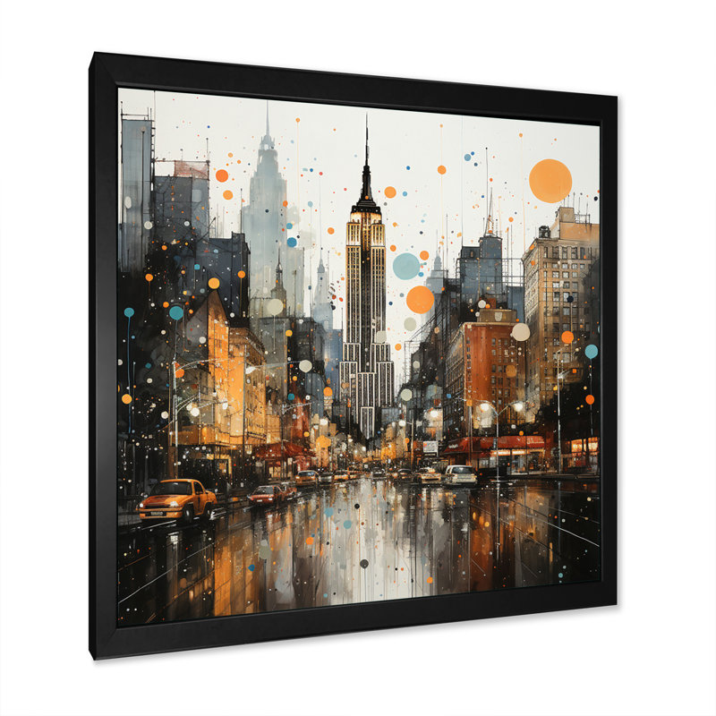 City Rhythm Street II - reproduction, H 16 po x l 16 po x P 1 po, Cadre photo noir