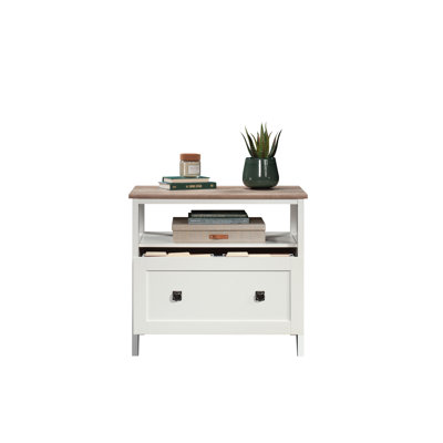 August Hill Open Shelf Lateral File Cabinet In Soft White