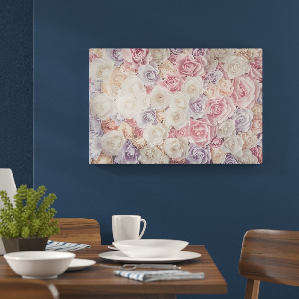 Leinwandbild Pastell Paper Art Rosen