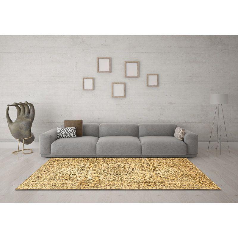 Lujean Performance Oriental Indoor Rug, Square 5'