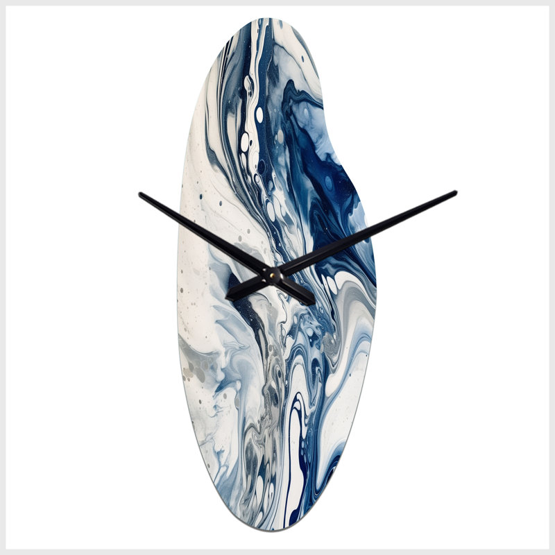 Horloge murale bleue incurvée Giantous, Médium