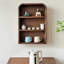 Armoire de rangement murale en bois d'orme massif 18,90 "Retro Brown