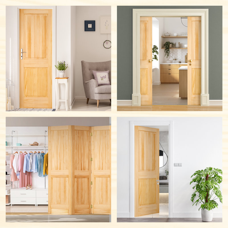 80'' Solid Core Interior Slab Door, Unfinished Pine Slab Door, Solid Wood Door Aadirath, 30'' x 80''