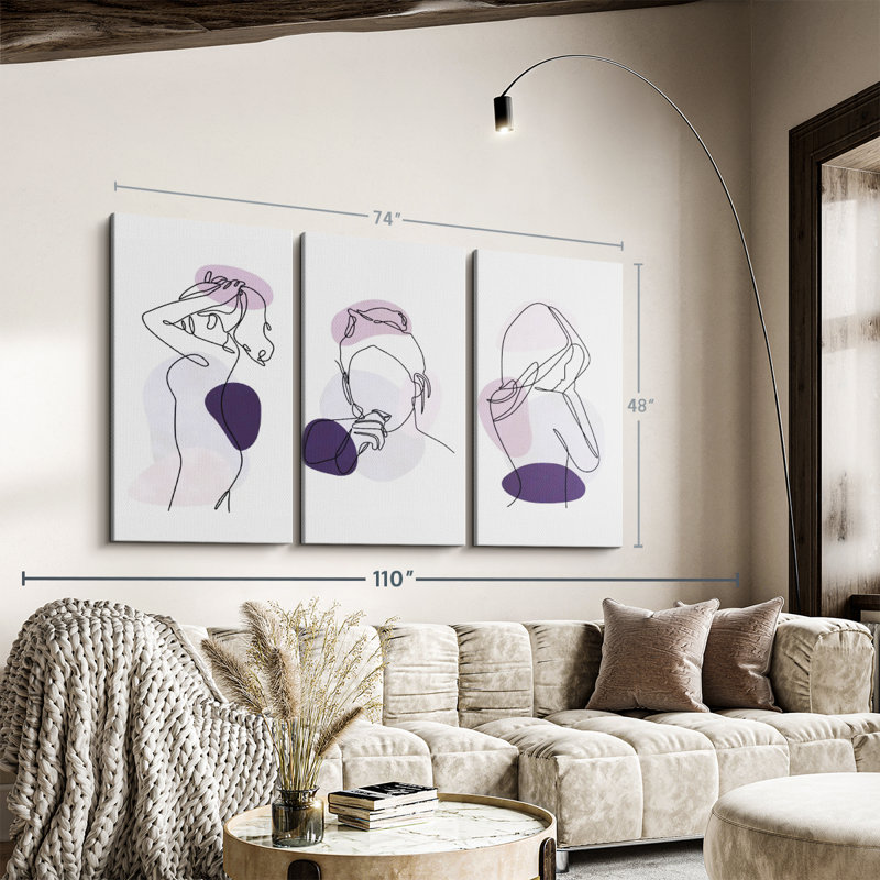 Amour «Women One Line Canvas Print» sur, H 74 po x l 48 po