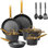 Granitestone Armor Max Gold 14 Piece Nonstick Hard Anodized Cookware Set With Utensils