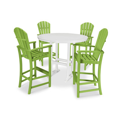 POLYWOOD Palm Coast 5-Piece Round Bar Set