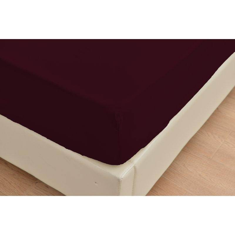  Ensemble de draps 1800 fils en rayonne de bambou, Très grand californien, Aubergine