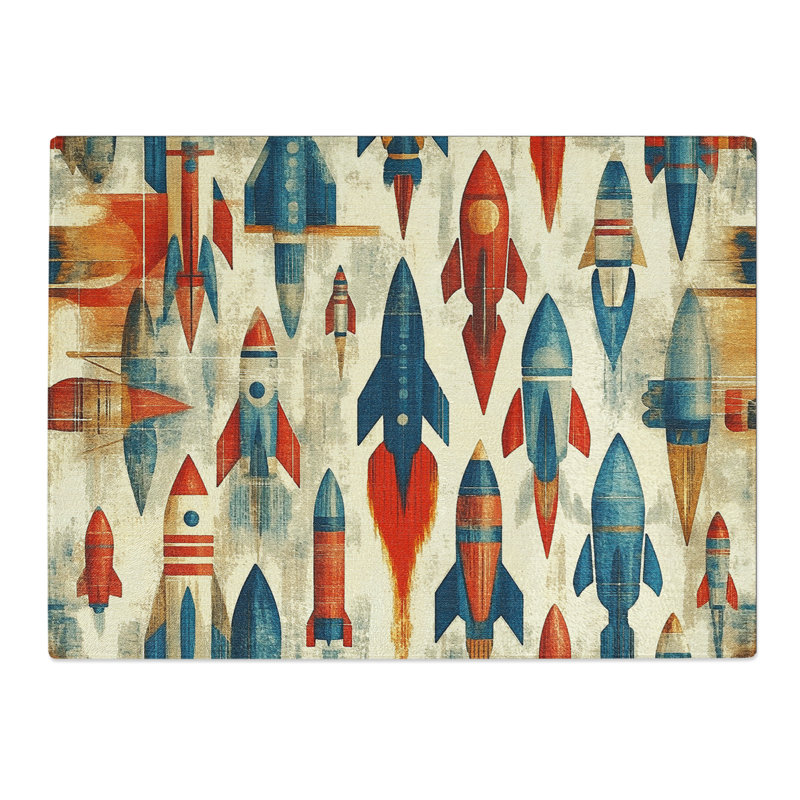 Rocket Pattern Vol.2  Glass Chopping Board