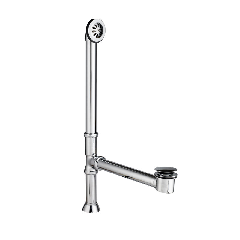Drain de baignoire à pieds 1,5" avec trop-plein, Chrome