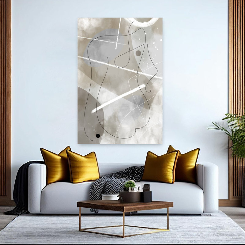 Art contemporain abstrait géométrique, H 60 po x l 40 po