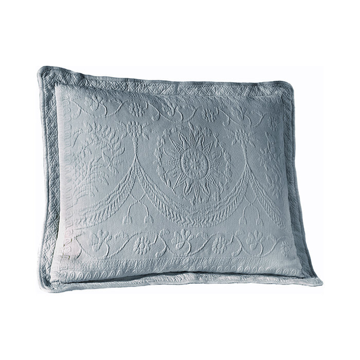 Historic Charleston King Charles Matelasse Decorative Pillow Sham, Classic Cotton King Pillow Cover, 20 in x 36 in, 1 Count, Birch 