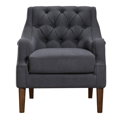 Discus 30.5" Modern & Contemporary Accent Chair - Boucle Accent Chair Supportive Pocket Coil Seating, Elegant Button-Tufted Back